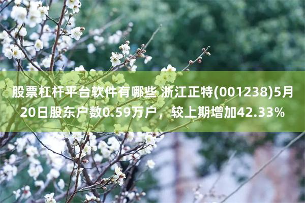 股票杠杆平台软件有哪些 浙江正特(001238)5月20日股东户数0.59万户，较上期增加42.33%