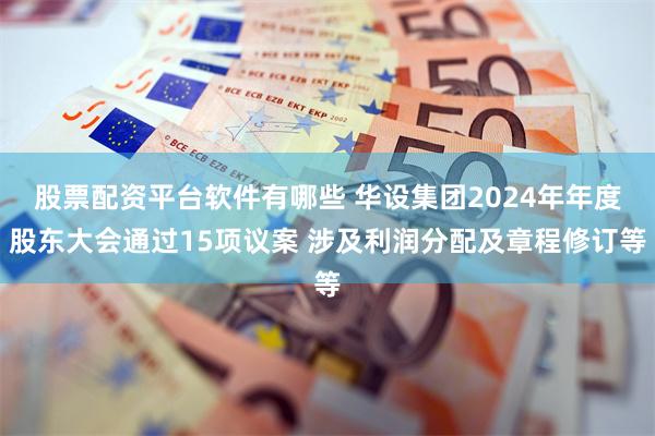 股票配资平台软件有哪些 华设集团2024年年度股东大会通过15项议案 涉及利润分配及章程修订等