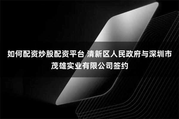如何配资炒股配资平台 清新区人民政府与深圳市茂雄实业有限公司签约