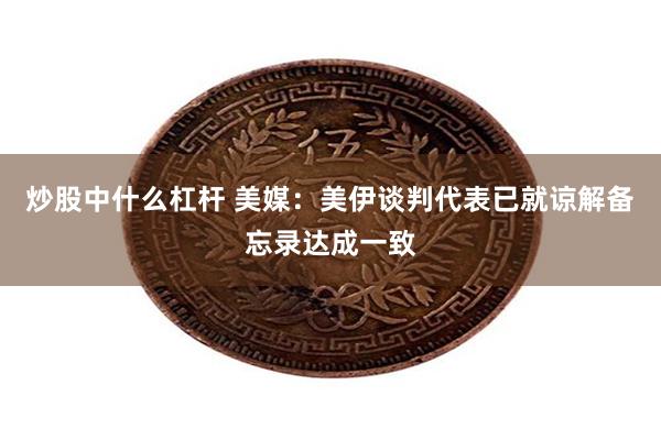 炒股中什么杠杆 美媒：美伊谈判代表已就谅解备忘录达成一致