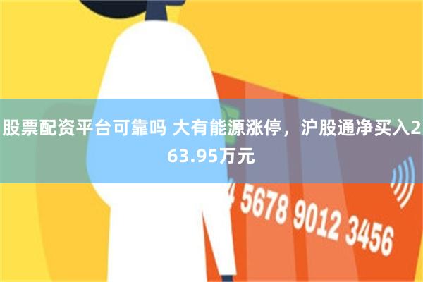 股票配资平台可靠吗 大有能源涨停，沪股通净买入263.95万元