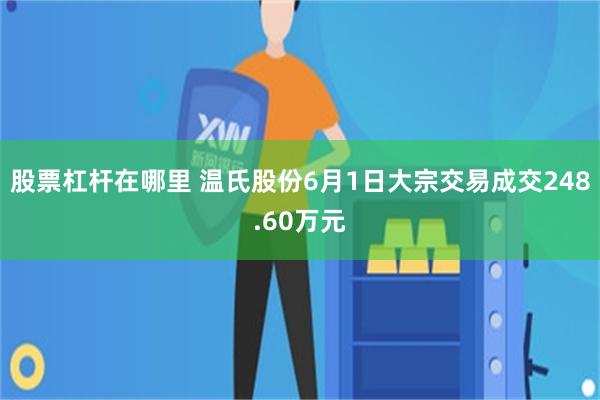股票杠杆在哪里 温氏股份6月1日大宗交易成交248.60万元