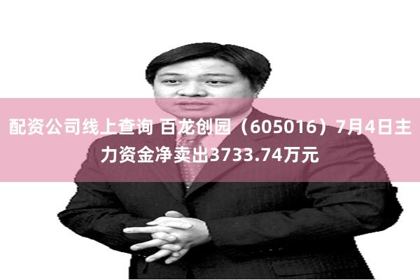 配资公司线上查询 百龙创园（605016）7月4日主力资金净卖出3733.74万元