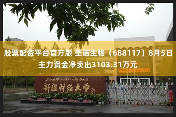 股票配资平台官方版 圣诺生物（688117）8月5日主力资金净卖出3103.31万元
