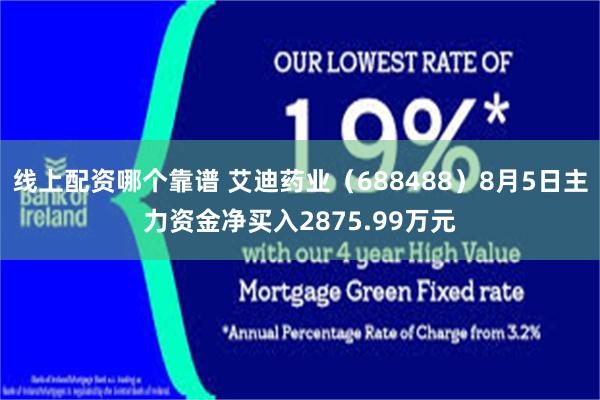 线上配资哪个靠谱 艾迪药业（688488）8月5日主力资金净买入2875.99万元