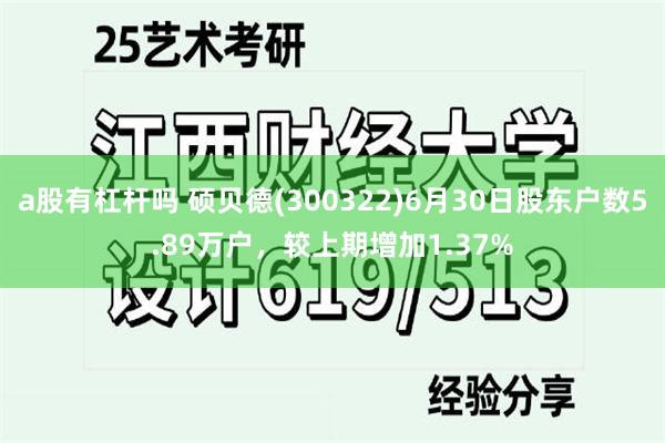 a股有杠杆吗 硕贝德(300322)6月30日股东户数5.89万户,较上期增加1.37%