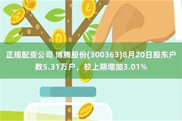 正规配资公司 博腾股份(300363)8月20日股东户数5.31万户,较上期增加3.01%