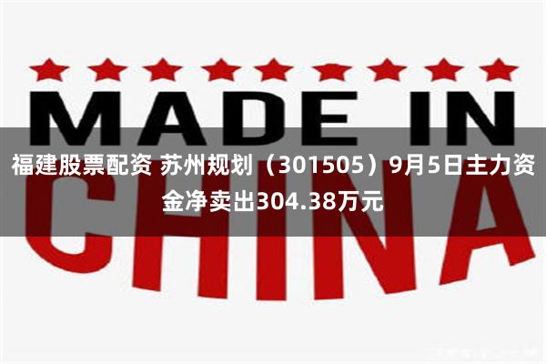 福建股票配资 苏州规划（301505）9月5日主力资金净卖出304.38万元
