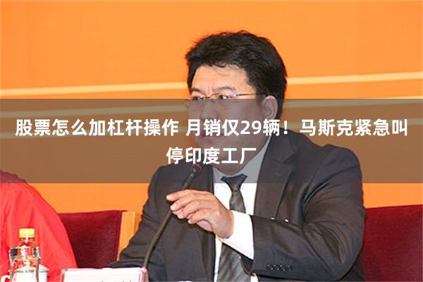 股票怎么加杠杆操作 月销仅29辆！马斯克紧急叫停印度工厂