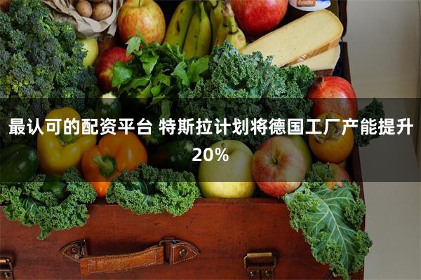 最认可的配资平台 特斯拉计划将德国工厂产能提升20%