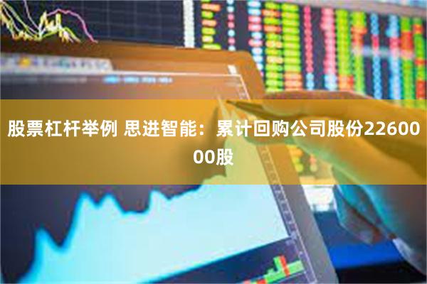 股票杠杆举例 思进智能：累计回购公司股份2260000股