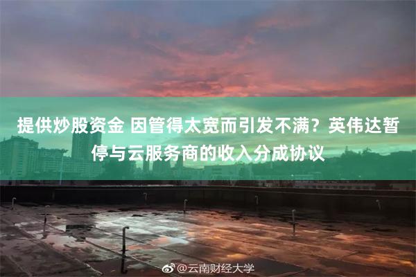 提供炒股资金 因管得太宽而引发不满？英伟达暂停与云服务商的收入分成协议