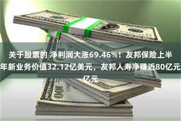 关于股票的 净利润大涨69.46%！友邦保险上半年新业务价值32.12亿美元，友邦人寿净赚近80亿元
