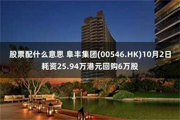 股票配什么意思 阜丰集团(00546.HK)10月2日耗资25.94万港元回购6万股